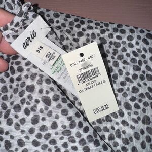 Aerie Sheer Snow Leopard Print Open Front Kimono Robe OS